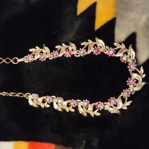 Vintage Adjustable Gold Zirconia necklace.